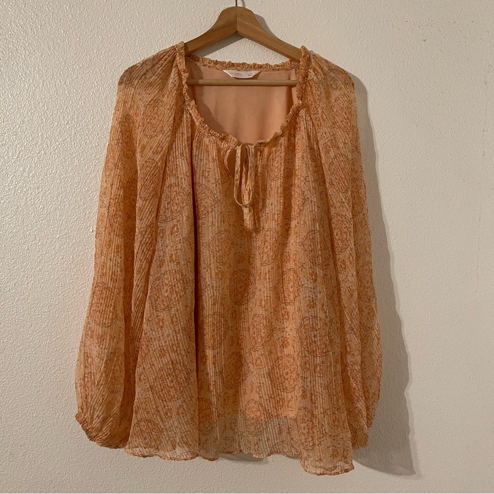 LC Lauren Conrad Women’s Plus Size 1X Peach Blouse